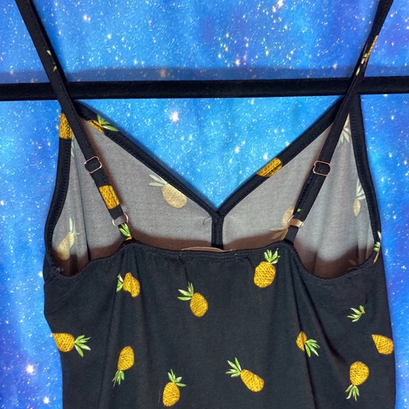 6/$40 Love Wins Black Cotton Tank Top with a Pineapple Printed Pattern - Size XS - Picture 6 of 6